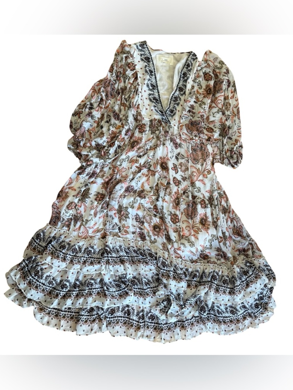 EUC Anthropologie Boho Floral Maxi Dress (XL) - Picture 10 of 14
